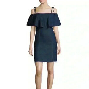 7 for a mankind Off Shoulder Denim Mini Dress